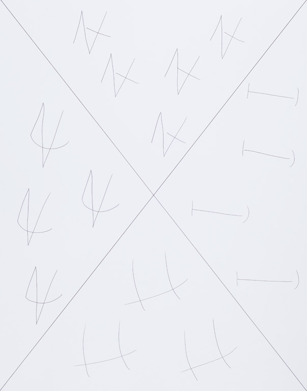 Claude Closky, ‘X (i),’ 2015, black ballpoint pen on paper, 65 x 51 cm.